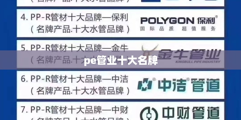 pe管业十大名牌